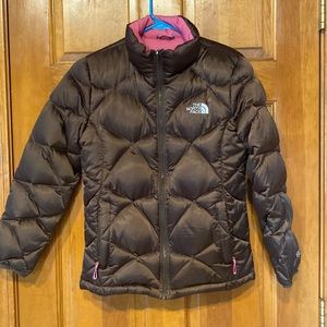 Gently used Girls North Face full zip 550 down winter jacket.